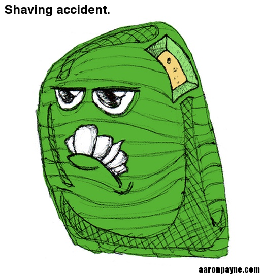 Shaving accident.